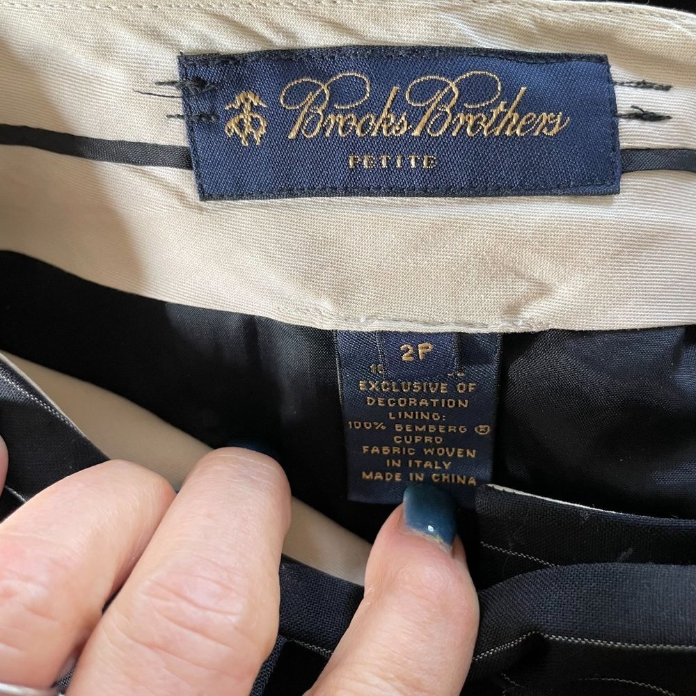 Brooks Brothers Vitale Barberis Canonico Italy Wool Dress Pants Women 2P Black - Picture 12 of 13